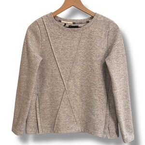 Barbour Highland Overlayer Grey Marl Crossover Front Sweatshirt Womens 6